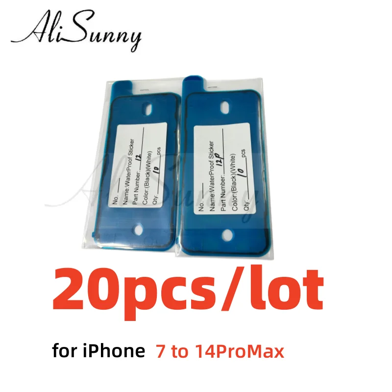 AliSunny 20шт Водонепроницаемая Клейкая Наклейка для iPhone 6S 7 8 Plus 6SP 11 12 Pro Max X XS XR Предварительно Вырезанные Клеевые Детали Для ЖК-рамки