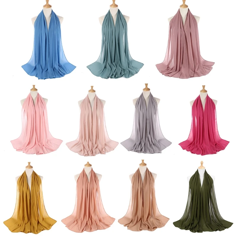 Шарфы-хиджабы для женщин, мусульманский шарф с жемчужным пузырем, Шарф, Женский Шарф-Хиджаб, Шарф-пузырек