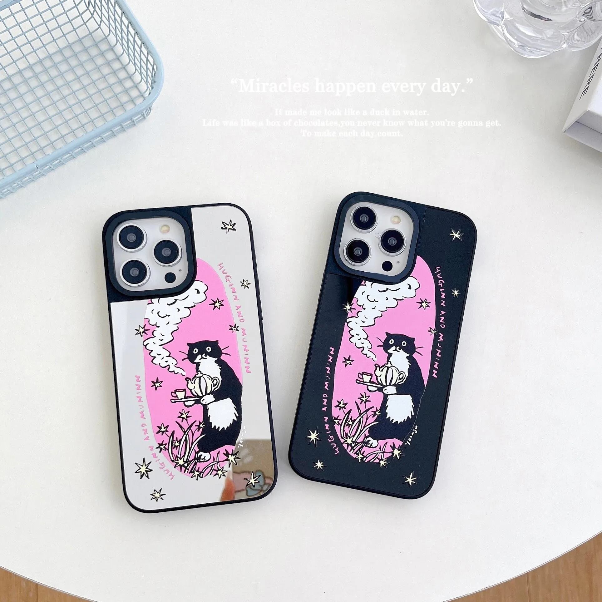 Чехол Black Cat Mirror MagSafe для iPhone 11 12 13 14 15 Pro Max case