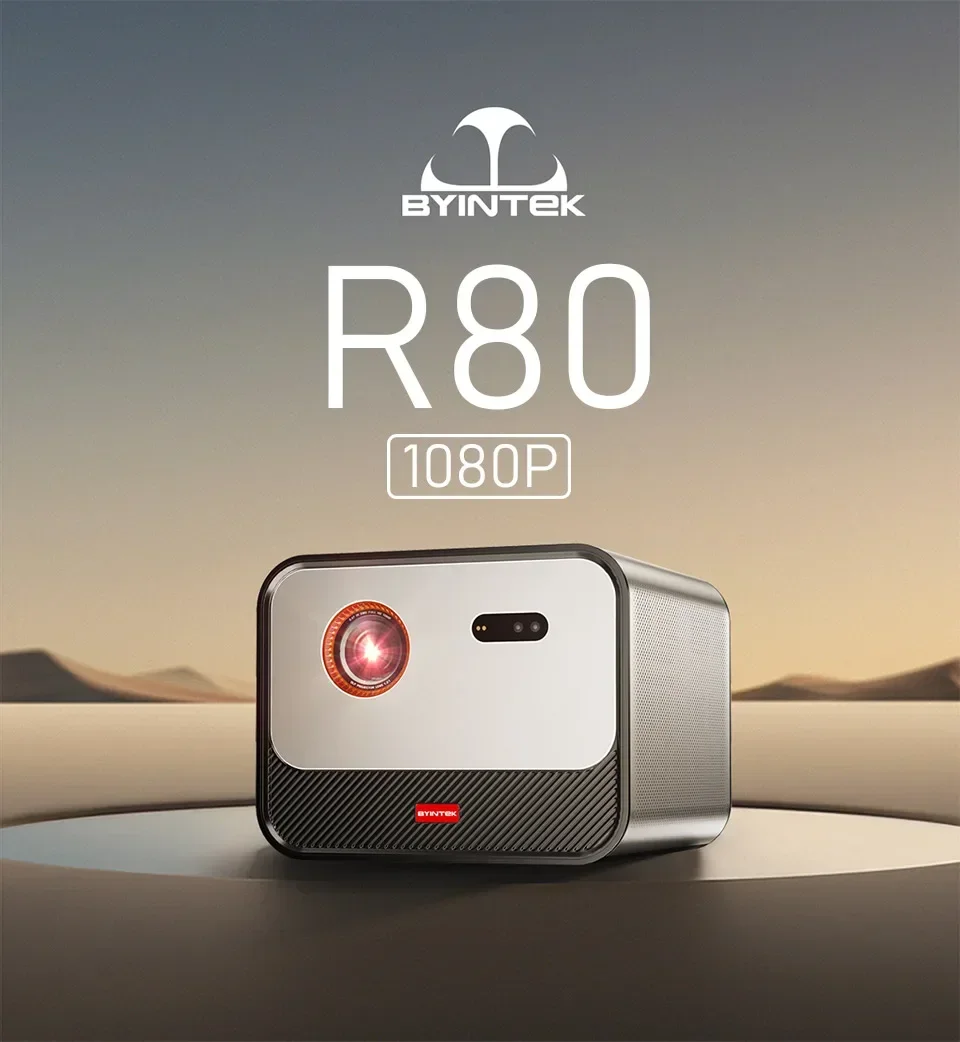 BYINTEK R80 Full HD 3D 4K 300-дюймовый кинотеатр AI Лазерный Автофокус Smart Android WiFi Портативный СВЕТОДИОДНЫЙ DLP Видеопроектор для домашнего кинотеатра