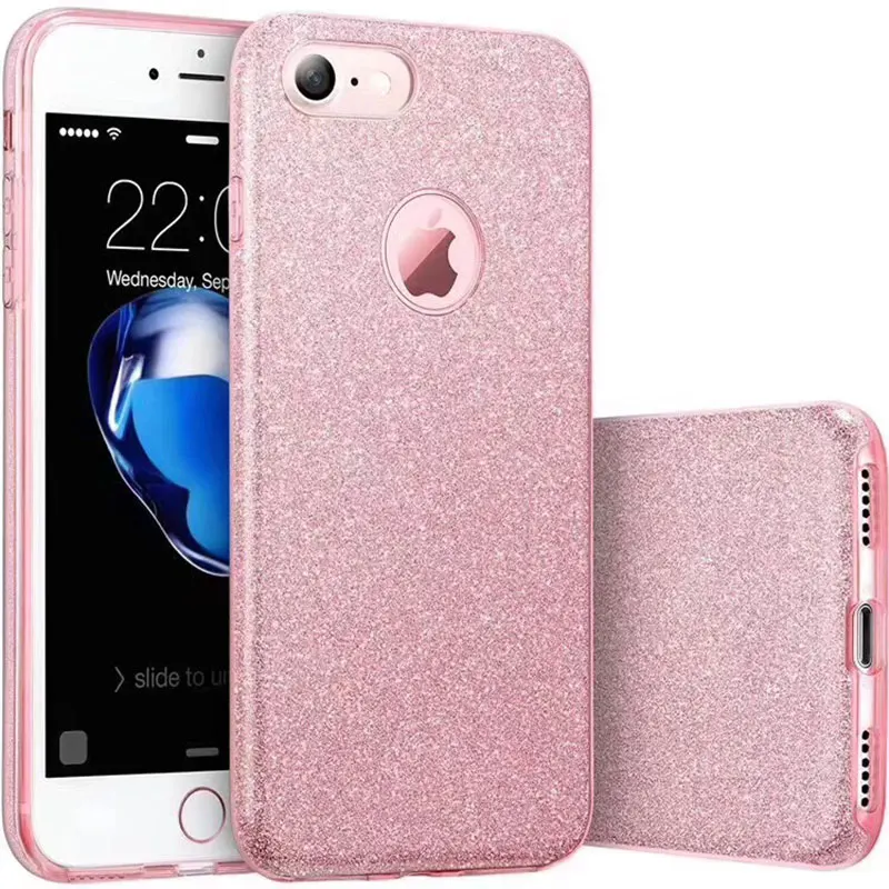 Чехол Для iPhone 7 8 Plus 8plus X XR XS Max 11 Pro 12 Mini 13 SE 2020 6 6S Glitter Bling Girl Женская Крышка Розовые Аксессуары Для Телефонов