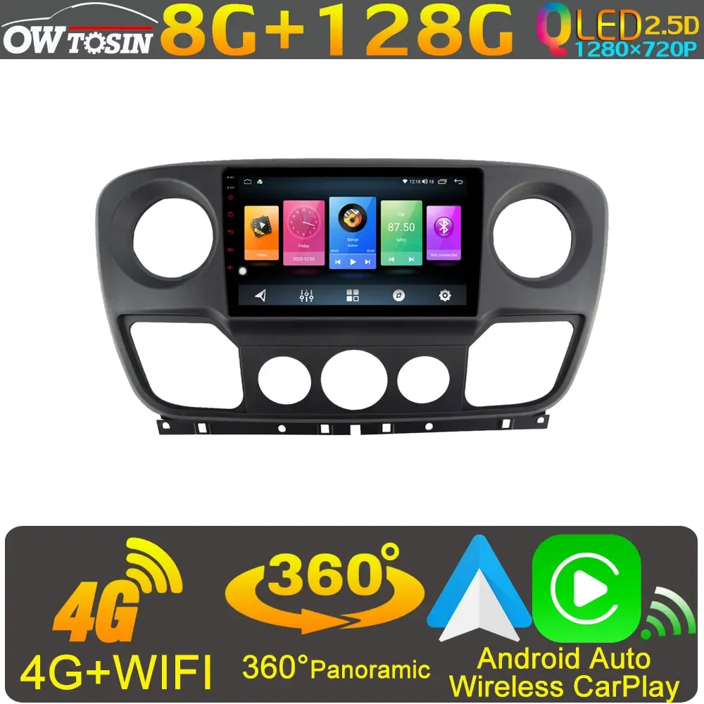 Owtosin Android 11 8G + 128G Автомобильный Мультимедийный Плеер Для Opel Movano Nissan NV400 Renault Master 2010-2018 GPS Радио CarPlay Видео
