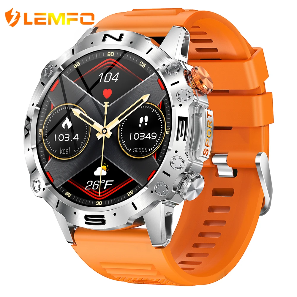 LEMFO K59 Amoled Smartwatch Мужские Bluetooth Call Спорт На открытом воздухе Водонепроницаемые Смарт-Часы 2023 1,43 Дюйма 466* 466 HD Экран Для Android