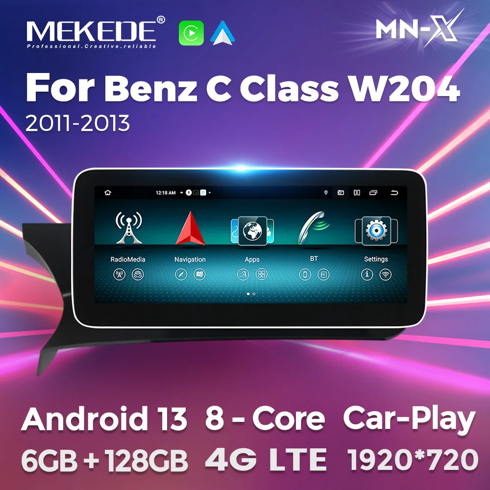 Автомобильный видеоплеер MEKEDE для Mercedes Benz C Class W204 S204 2007-2015 WIFI Carplay Android All-In-One System HD Сенсорный экран