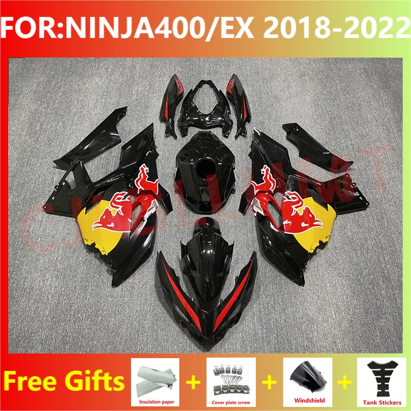 Мотоцикл Весь Комплект обтекателей подходит для Ninja400 EX400 EX Ninja 400 2018 2019 2020 2021 2022 2023 комплект обтекателей кузова красный черный