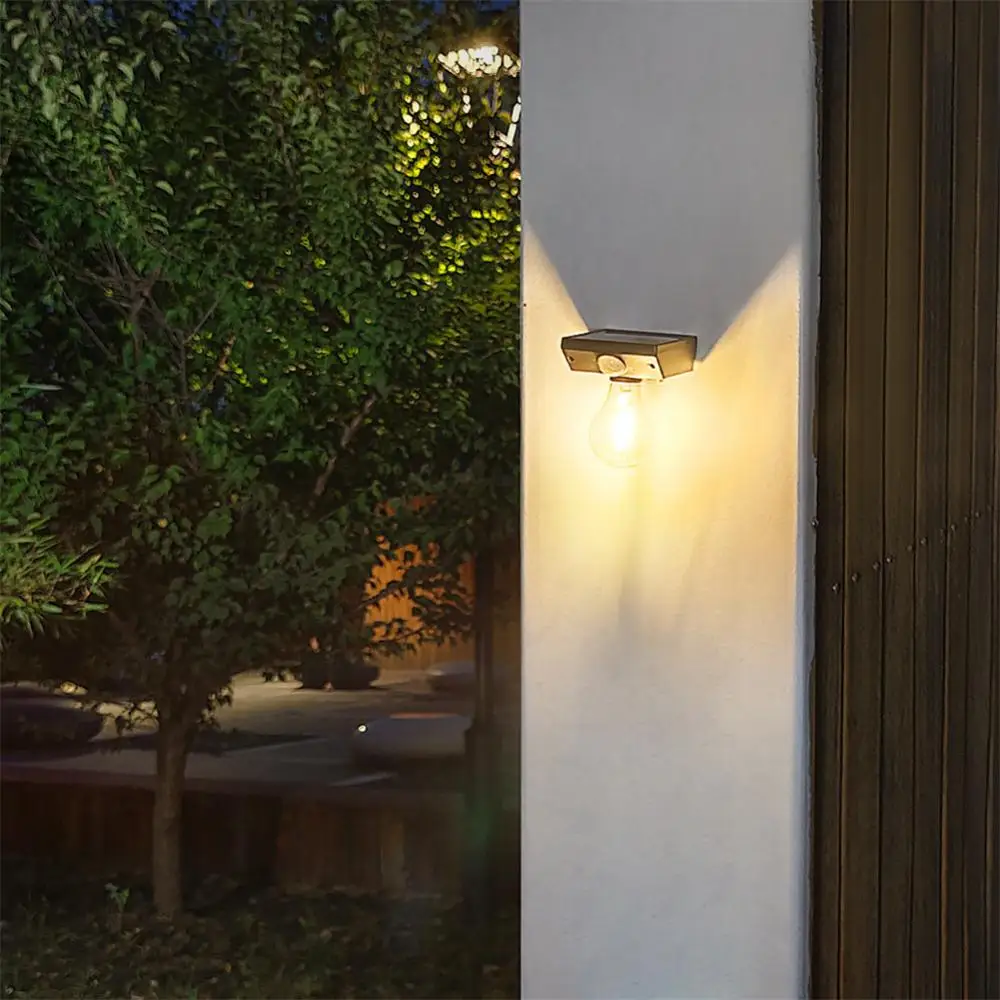 Солнечный Светодиодный светильник Наружный водонепроницаемый 12LED Солнечный настенный светильник с датчиком движения / управлением освещением, лампа солнечной энергии, настенный светильник для сада