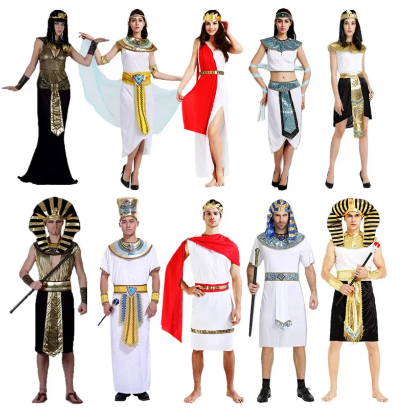 Древнеегипетский Костюм Королевы Фараона Египет Косплей Карнавал Клеопатры Выпускные Платья Для Взрослых Мужчин Женская Одежда На Хэллоуин
