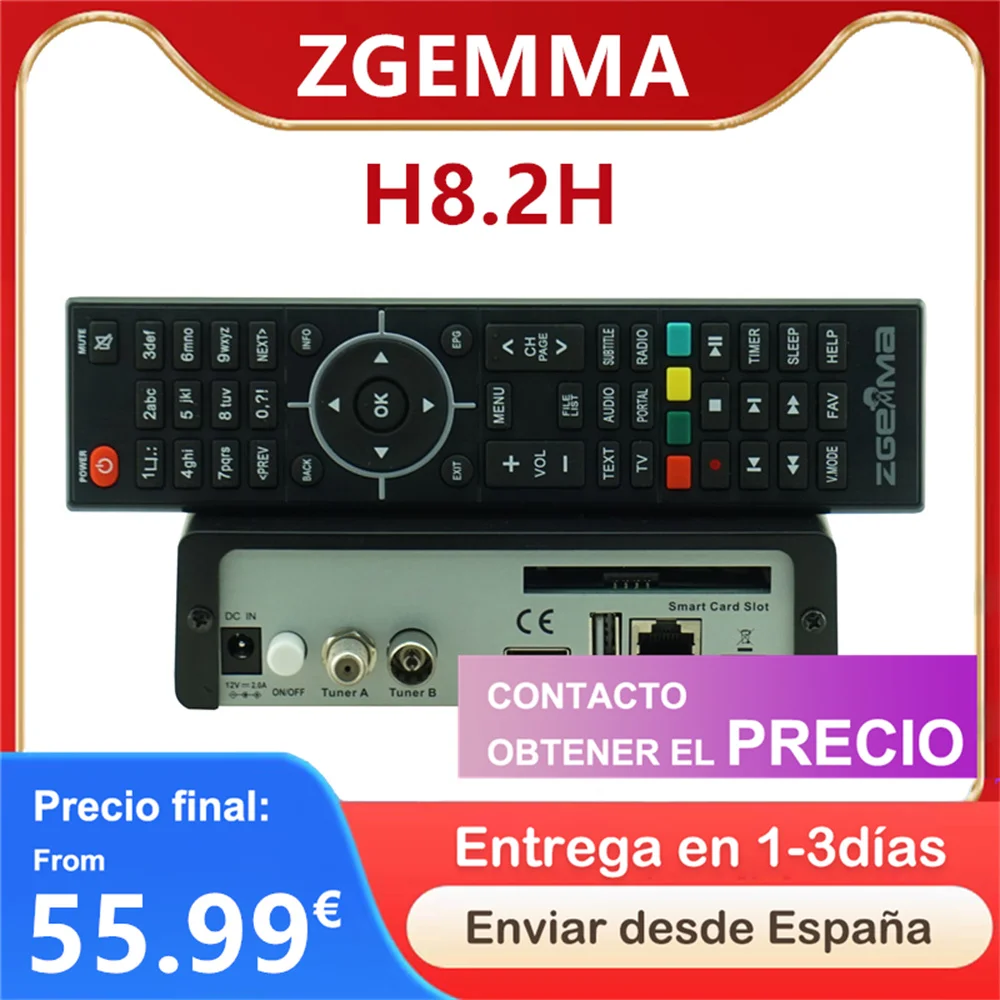 [50] ZGEMMA H8.2H Ресивер цифрового спутникового телевидения Linux Enigma2 Рецептор DVB-S2X + DVB-T2/C H265 1080P HD PK ZGEMMA H9.2H
