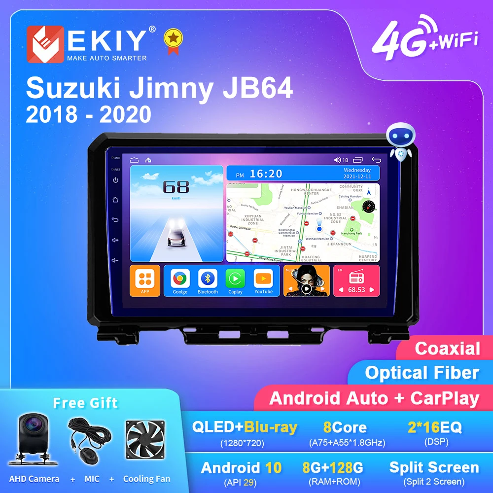 EKIY T7 Android 10.0 Для Suzuki Jimny JB64 2018 - 2020 Автомобильный Радио Мультимедийный Видеоплеер Navi Стерео GPS Без 2din Carplay DVD