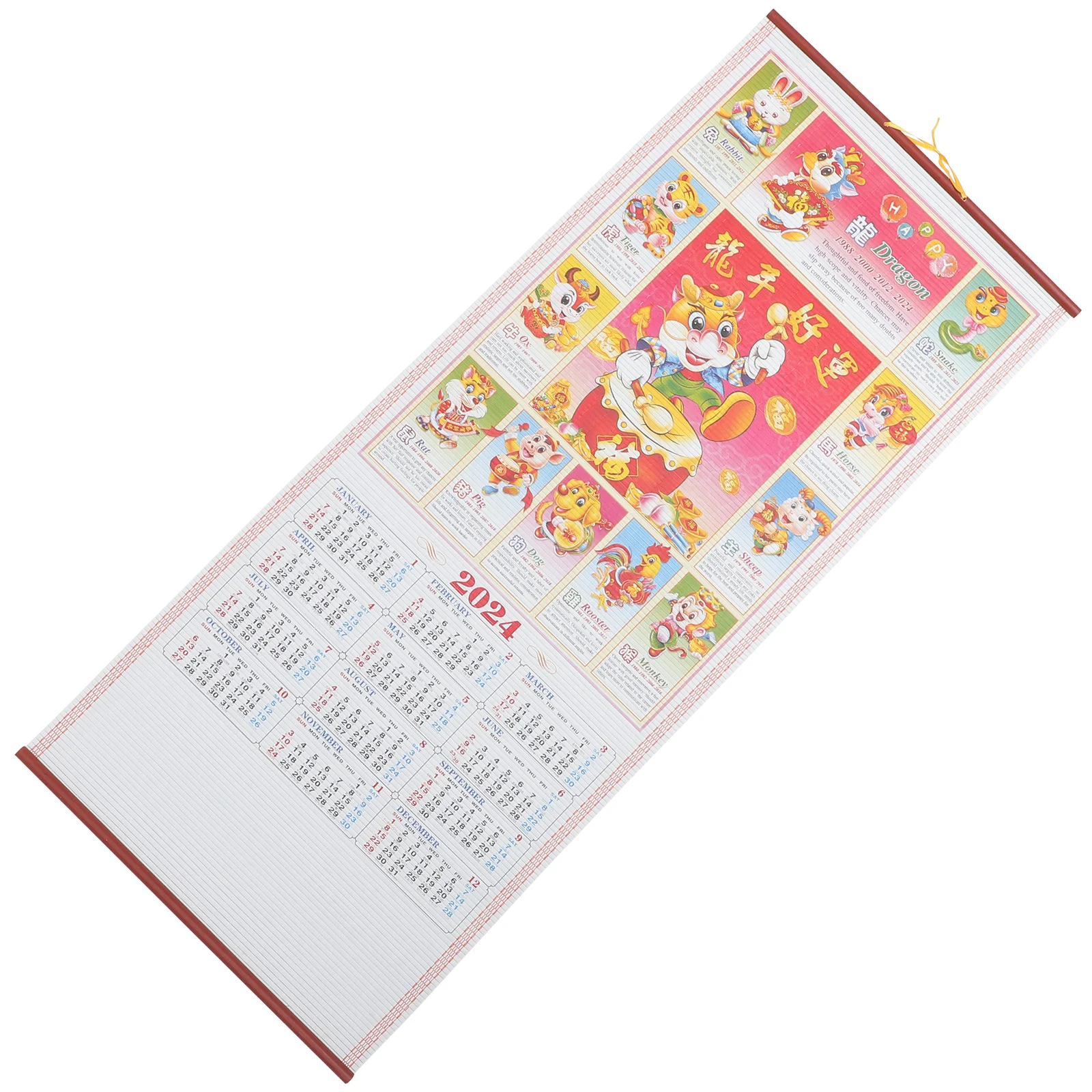 Настенный Календарь, Висящий в китайском стиле, Украшает Новый Год Бумажным декором с Лунным Драконом, Декоративный Подвесной Декор стен