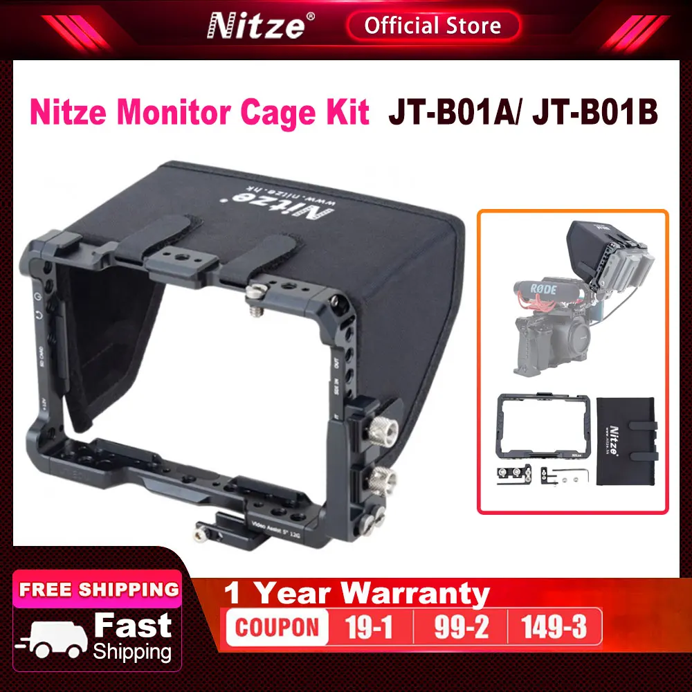 Комплект каркаса монитора Nitze для Blackmagic Video Assist 5 12G / Blackmagic Video Assist 5 3G - JT-B01B