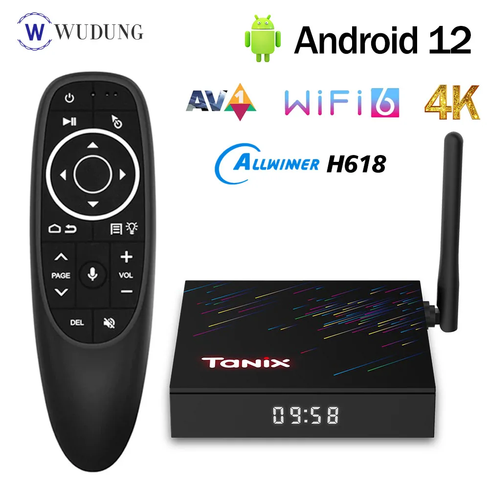 TANIX TX68 Allwinner H618 Android 12,0 Smart TV Box 4G 64G Wifi6 4K HD AV1 2,4G и 5G Wifi 2G16G телеприставка PK Tanix TX6