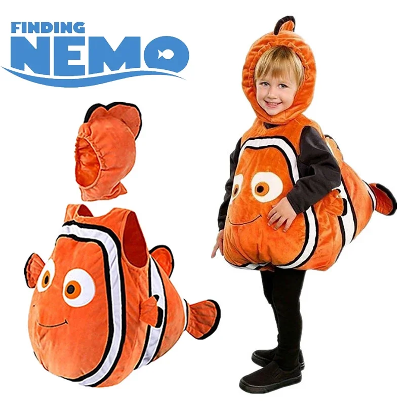 В поисках костюмов Немо для детей, Анимационная рыба-клоун Диснея, Немо Марлин, детские костюмы для косплея с капюшоном, одежда для вечеринки на Хэллоуин для детей