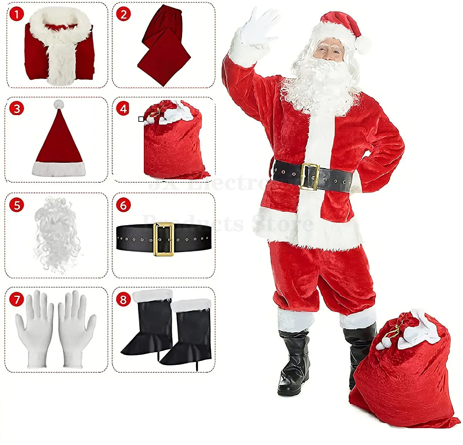 Новогодний костюм Санта-Клауса, рождественская вечеринка, ролевые игры, роскошный, классический и удобный, длинный пуховый костюм на заказ от фабрики