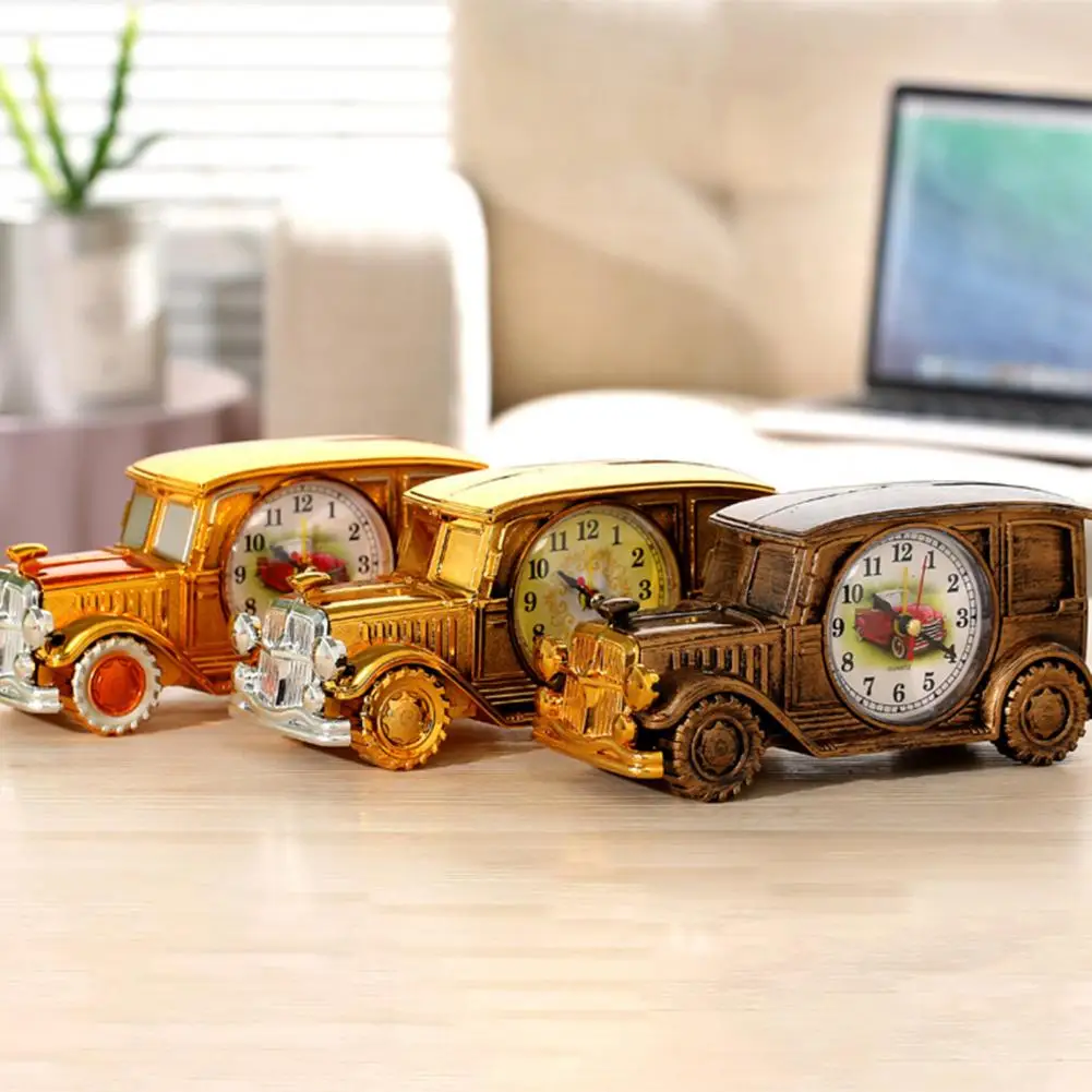 Настольные часы-будильник, простое управление, отображение времени, практичный Винтажный автомобиль, антикварные часы, украшение офисного стола
