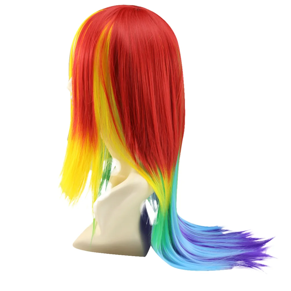 Длинные градиентные цветные очаровательные пышные парики для вечеринки или повседневного использования, кепка (цветная)