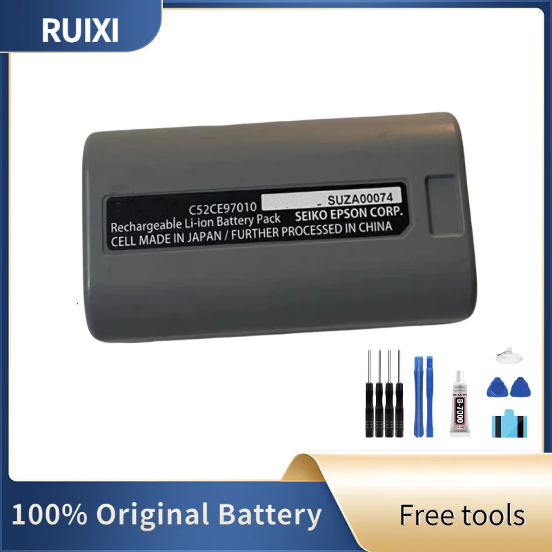 Оригинальный аккумулятор RUIXI C52CE97010 7,2 В 1850 мАч Подходит для принтера EPSON D161 C52CE97010 Аккумулятор + инструменты