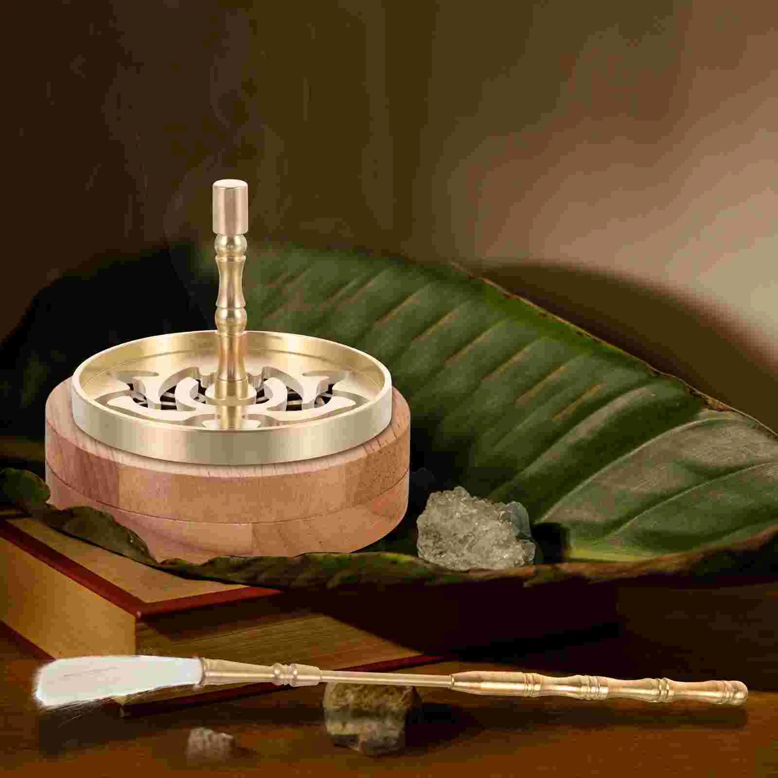 Держатель для благовоний, конусная форма, Набор инструментов для церемонии приготовления латунной порошковой горелки