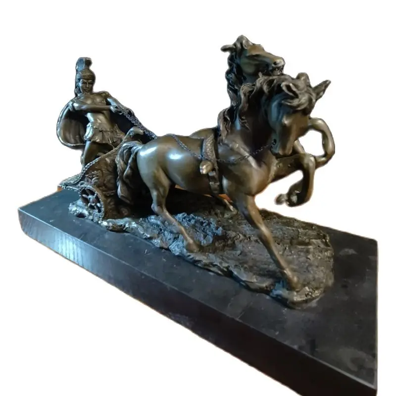 Женская Металлическая фигурка Toperkin, Римская колесница, Бронзовая статуя, Скульптуры для домашнего декора TPY-017