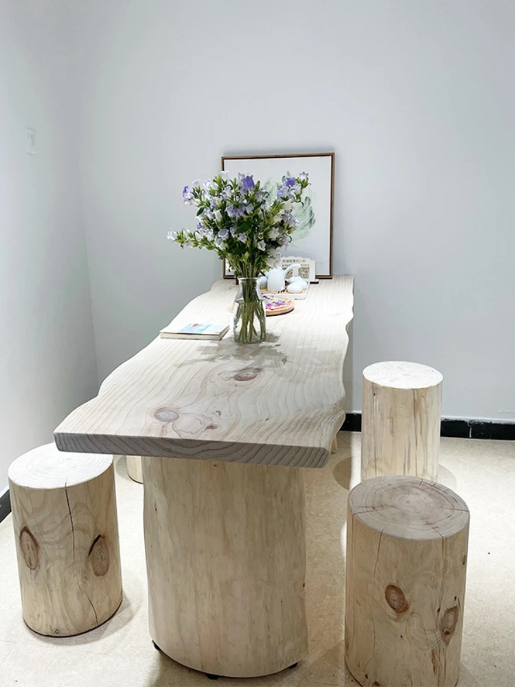 Магазин одежды 5YA1, длинный стол из цельного дерева, журнальный столик, журнальный столик, простой стол для показа ювелирных изделий на острове.