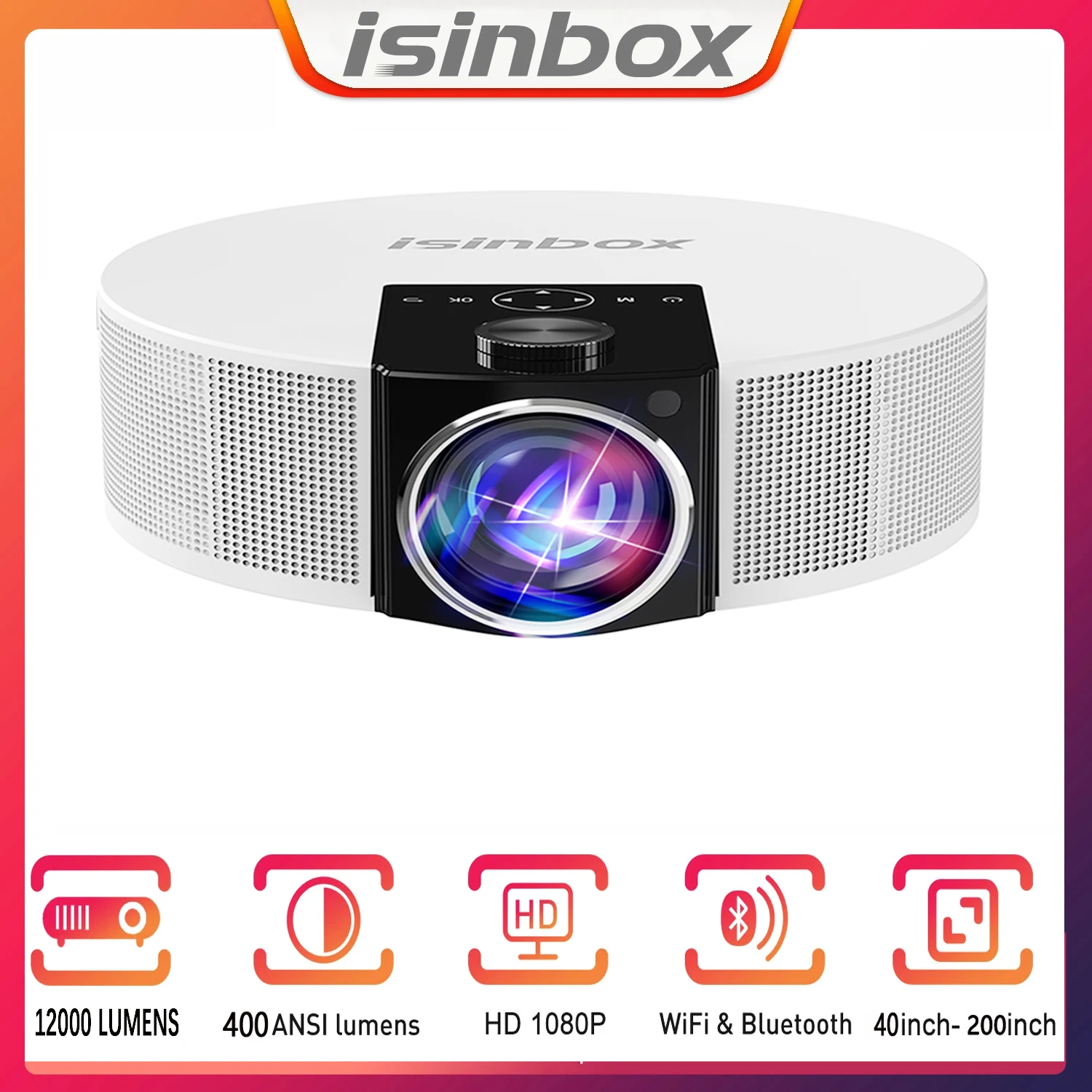 Проектор ISINBOX Q10 1080P родной Android 9,0 5G WIFI Full HD Проектор для видео 4K LED 12000 люмен Проекторы для домашнего Кинотеатра