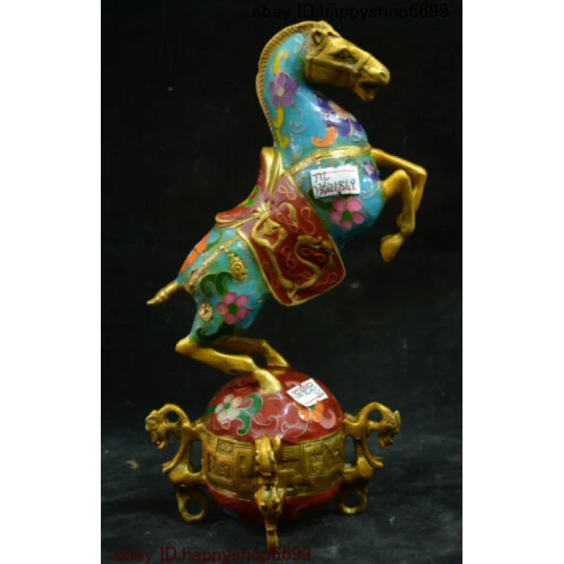 Бронзовая перегородчатая эмаль, Фэншуй, 12 Год зодиака, животное, лошадь, статуэтка шара