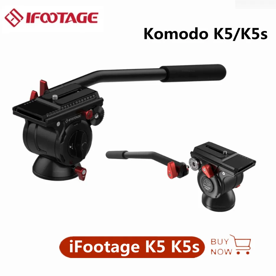 iFootage KOMODO K5 K5s Быстросъемный видео штатив с жидкостной головкой, легкое гидравлическое демпфирование для штатива-монопода для зеркальной камеры