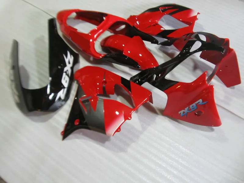 Первоклассный комплект инжекционных обтекателей для KAWASAKI Ninja ZX9R 00 01 ZX 9R 2000 2001 zx 9r ABS Красно-черный комплект обтекателей + подарки KJ19