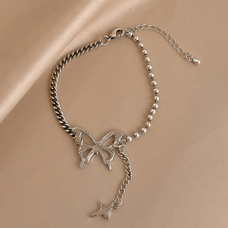 Модный браслет-бабочка XINGX в европейском и американском стиле Ins Металлический Регулируемый браслет-цепочка для женщин