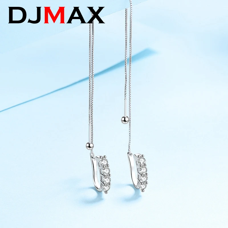 Серьги-капли DJMAX с муассанитом 0,4 карата, оригинальные женские серьги с бриллиантами из стерлингового серебра 925 пробы с длинной кисточкой, новинка 2023 года