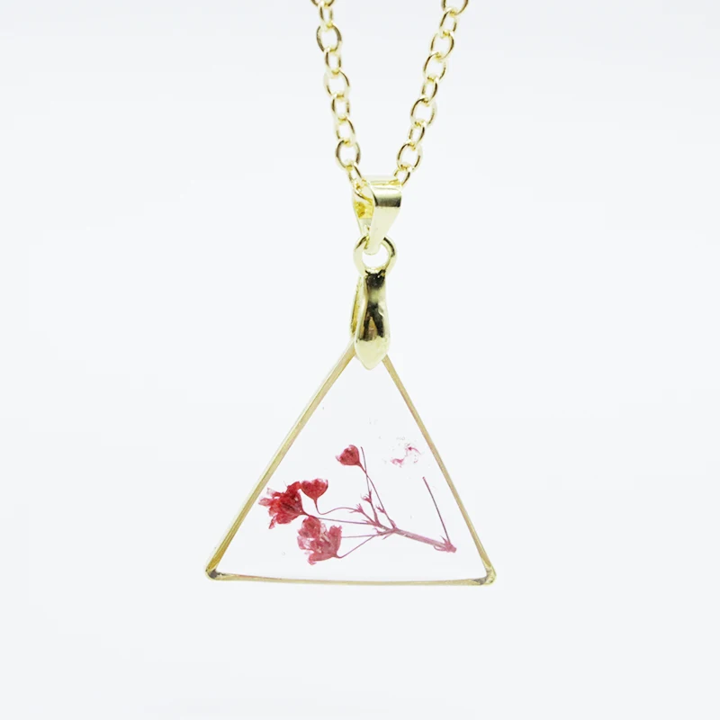 Популярное классическое прозрачное треугольное ожерелье с подвеской Простая модная подвеска из эпоксидной смолы для женщин Ювелирные изделия Подарки для вечеринок для девочек