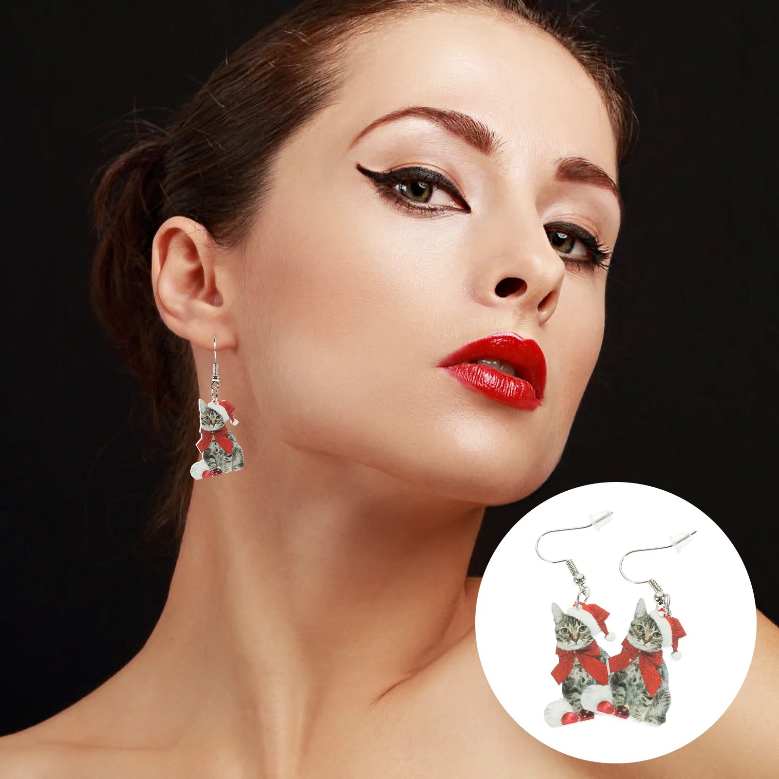 Серьги-гвоздики Festival Cat Jewelries, женские подвесные рождественские украшения для мисс женского пола