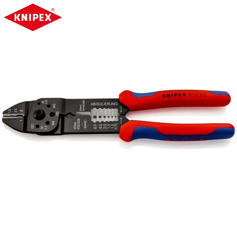 KNIPEX 97 21 215 Обжимные Плоскогубцы Многофункциональный Инструмент для зачистки проводов M2.6 / M3 / M3.5 / M4 и M5