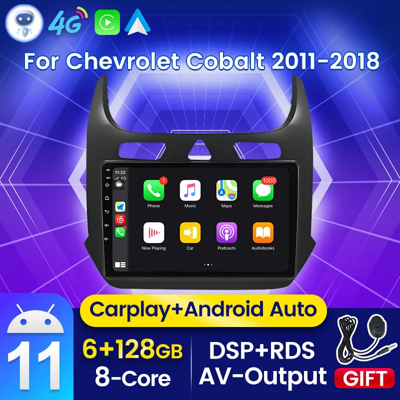 Автомагнитола 2 Din IPS Android Auto для Chevrolet Cobalt 2 2011-2018 WIFI GPS Мультимедийный плеер видеорегистратор с двумя камерами Carplay Аудио Видео