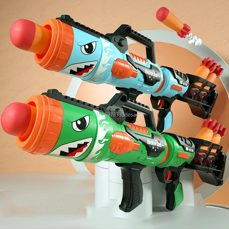 Ракетница Shark, аэродинамический пистолет с мягкой пулей, способный запускать пули, игрушка для мальчиков-минометчиков дальнего действия