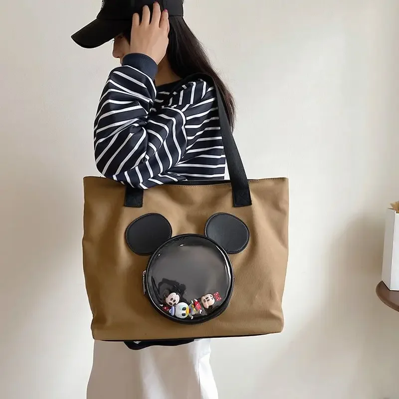 Новый Дисней Микки Маус сумка через плечо мультфильм wemen 3D Микки Минни сумка Для покупок на открытом Воздухе Большая Емкость женская Сумка для Покупок