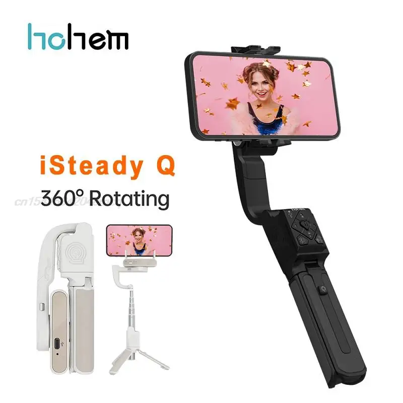Hohem iSteady Q Ручной стабилизатор для смартфона, вращающийся на 360 °, складной для видеоблога в прямом эфире iPhone 11 pro max Xs 12 X Samsung Android