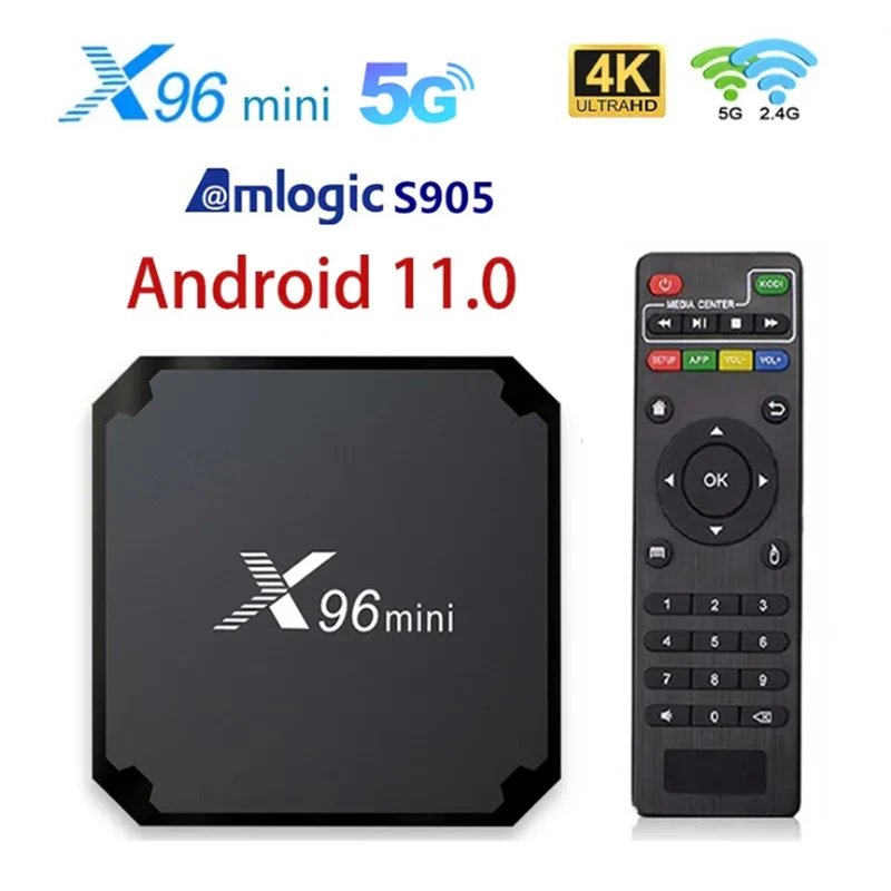 X96 Smart TV Box Mini 5G Android 11,0 Amlogic S905W2 2,4G/5G WIFI Bluetooth X96mini 4K Медиаплеер VP9 H.265 телеприставка 2G + 16G