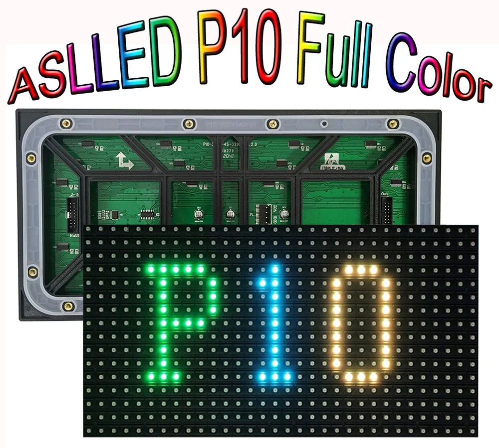 Полноцветный светодиодный модуль P10 320x160 мм Шаг 10 мм SMD3535 4S 32x16 точек Светодиодная панель со светящимся видеоизображением