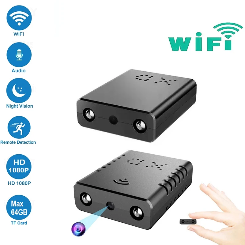 Wi-Fi Мини-камера Secret XD IP HD 1080P Сенсор Обнаружения движения Камера ночного видения Монитор Маленькая беспроводная видеокамера наблюдения за домом