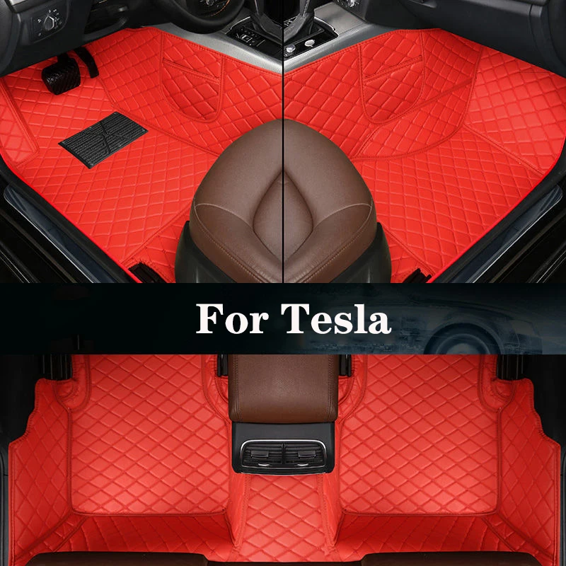 Новая боковая сумка для хранения с индивидуальным кожаным автомобильным ковриком для Tesla Model-3 Model-S Model-X (5-сиденье) Model-Y (5-сиденье) Автозапчасти
