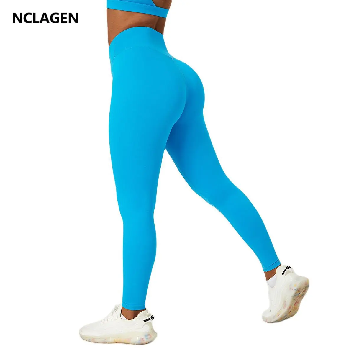 Женские леггинсы для фитнеса NCLAGEN Crossover Штаны для йоги с высокой талией, подтягивающие бедра, эластичные дышащие спортивные колготки для занятий бегом в тренажерном зале