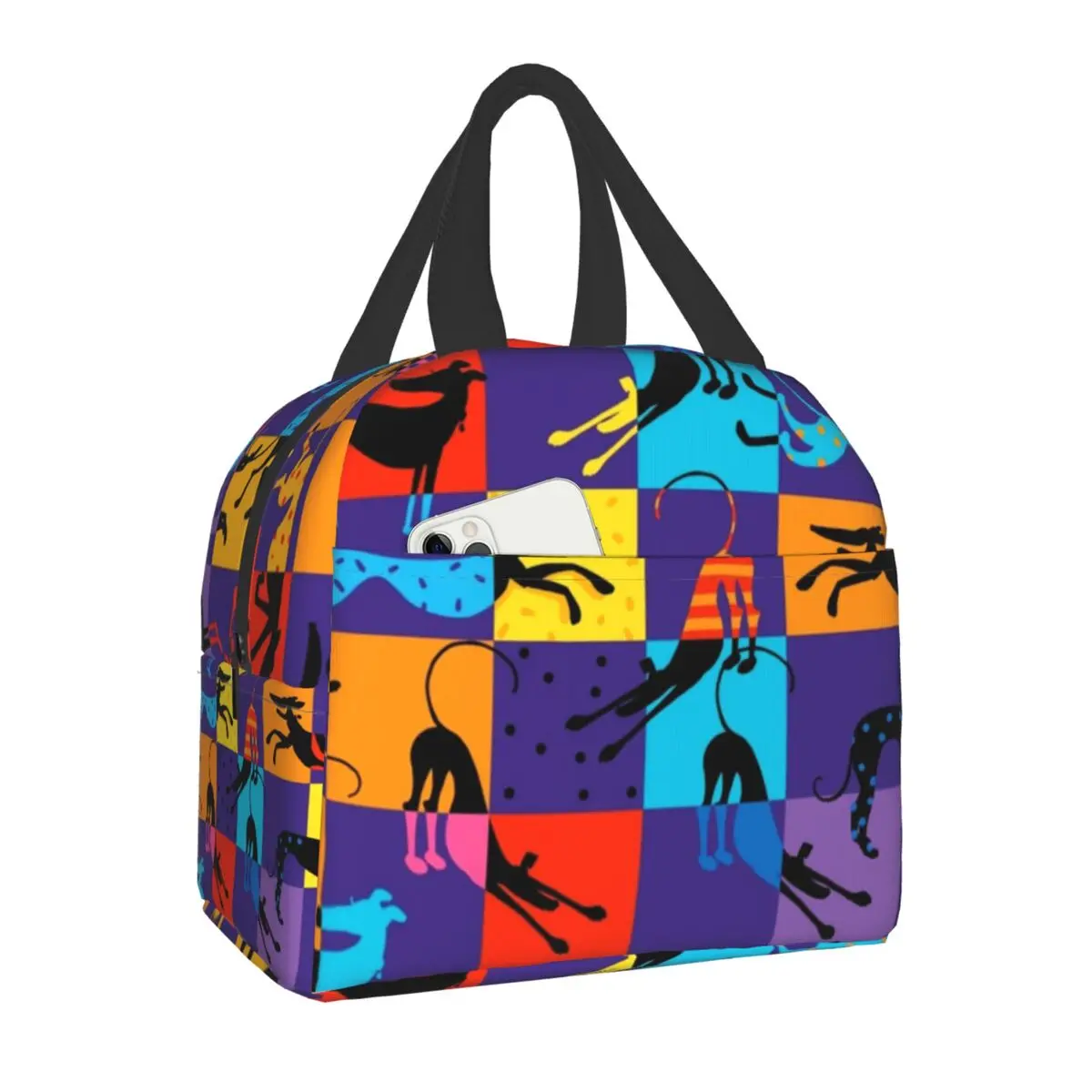 Hounds Greyhound Собака Термоизолированные сумки для ланча Женские животные в стиле поп-арт Портативная сумка для ланча для школы, офиса, коробка для еды