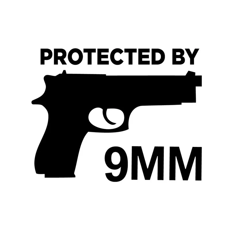 13 СМ Для Защиты Пистолетом 9 ММ Виниловая Наклейка На Бампер Автомобиля Огнестрельное Оружие Патроны Декор