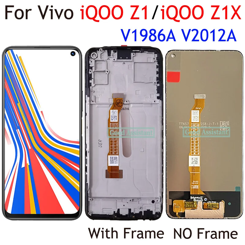 Черный 6,57 дюйма Для Vivo iQOO Z1 5G V1986A ЖК-дисплей С Сенсорным Экраном и Цифровым Преобразователем В Сборе / С Рамкой Для iQOO Z1x 5G V2012A