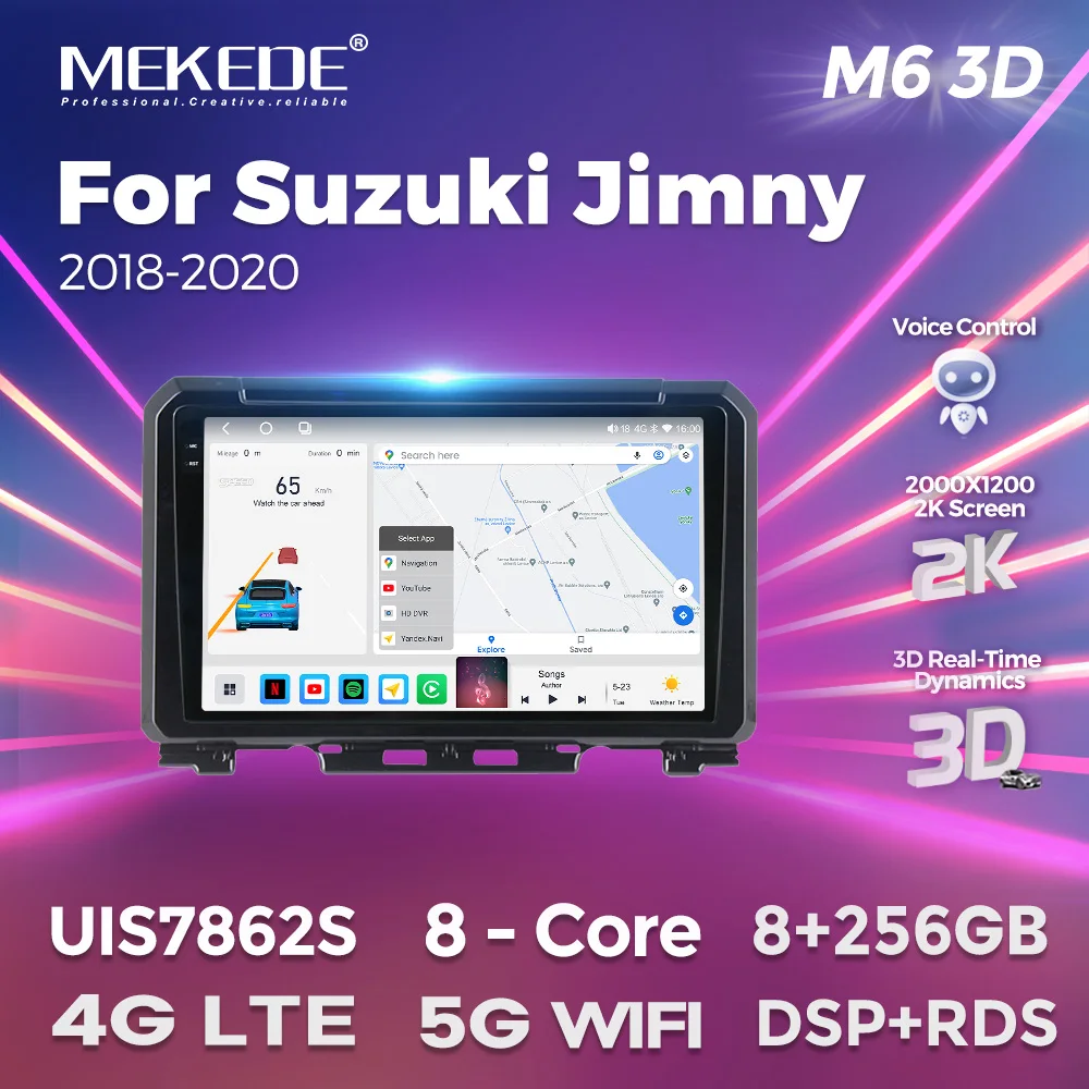 MEKEDE M6 Pro Plus AI Voice Беспроводной CarPlay Android Авторадио для Suzuki Jimny 2018 2019 2020 4G Автомобильный Мультимедийный Видео GPS 2din