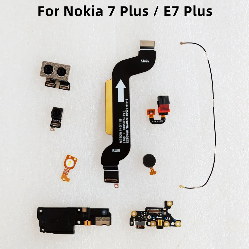Оригинал для Nokia 7 Plus, динамик, телефон, кабель для камеры, плата для зарядки, USB-запчасти TA-1062, TA-1046, TA-1055