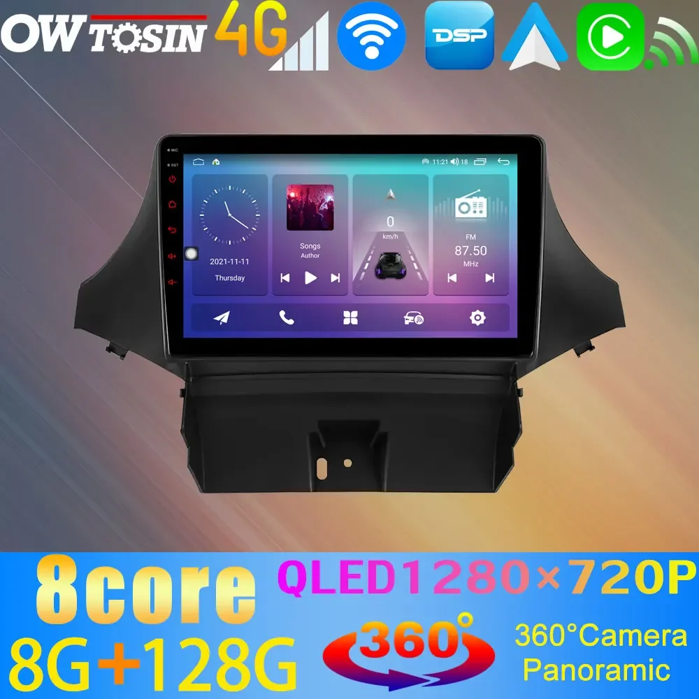 Owtosin 8G + 128G Android 11 QLED 1280*720P GPS Для Chevrolet Orlando 2010-2018 Автомобильный Мультимедийный Плеер CarPlay Auto Stereo 2DIN DSP