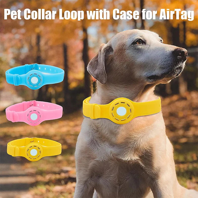 Силиконовый регулируемый ошейник для домашних животных, удобный для Apple Airtag, GPS-трекер местоположения, собака, кошка, защитный чехол от потери для Airtag