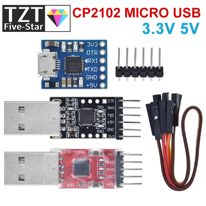 CP2102 USB 2,0 к UART TTL 5PIN Модуль Разъема Последовательный Преобразователь STC Заменить FT232 CH340 PL2303 CP2102 MICRO USB для aduino